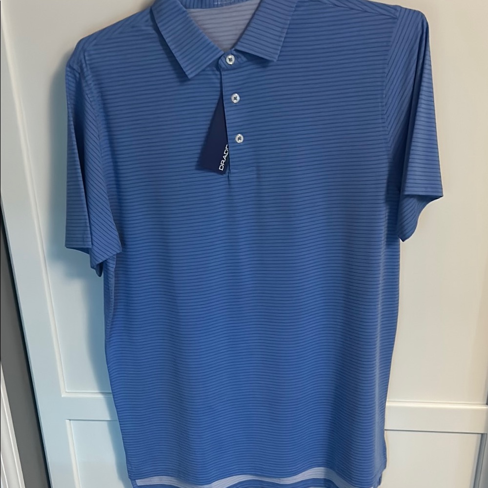 Blue Performance Polo Shirt with Moisture-Wicking Fabric